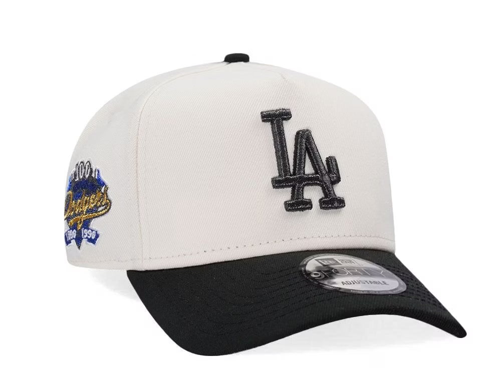 Los Angeles Dodgers Crema y Viscera Negra 9FORTY A-Frame Snapback