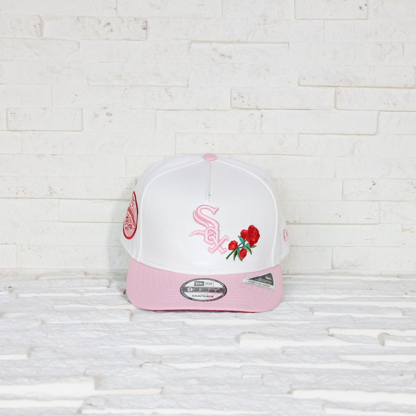 Exclusive — Chicago White Sox Beige y Viscera Rosada con Rosa 9FIFTY A-Frame Snapback