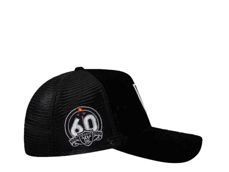 Las Vegas Raiders Negra de Terciopelo Trucker 9FORTY A-Frame Snapback