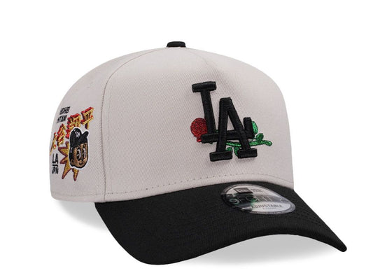 Los Angeles Dodgers Crema y Viscera Negra con Rosa 9FORTY A-Frame Snapback