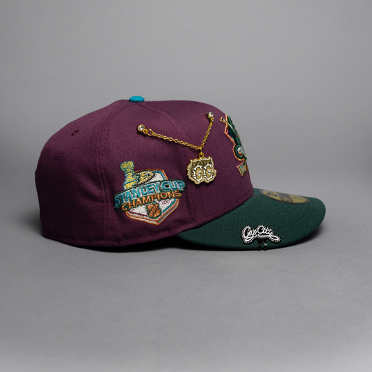 Anaheim Ducks Burgundy/Green Stanley Cup Side Patch 59FIFTY Fitted