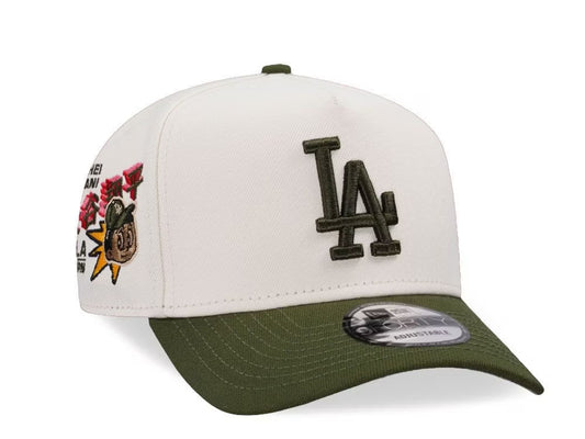Los Angeles Dodgers Ohtani Crema y Viscera Verde Olivo 9FORTY A-Frame Snapback