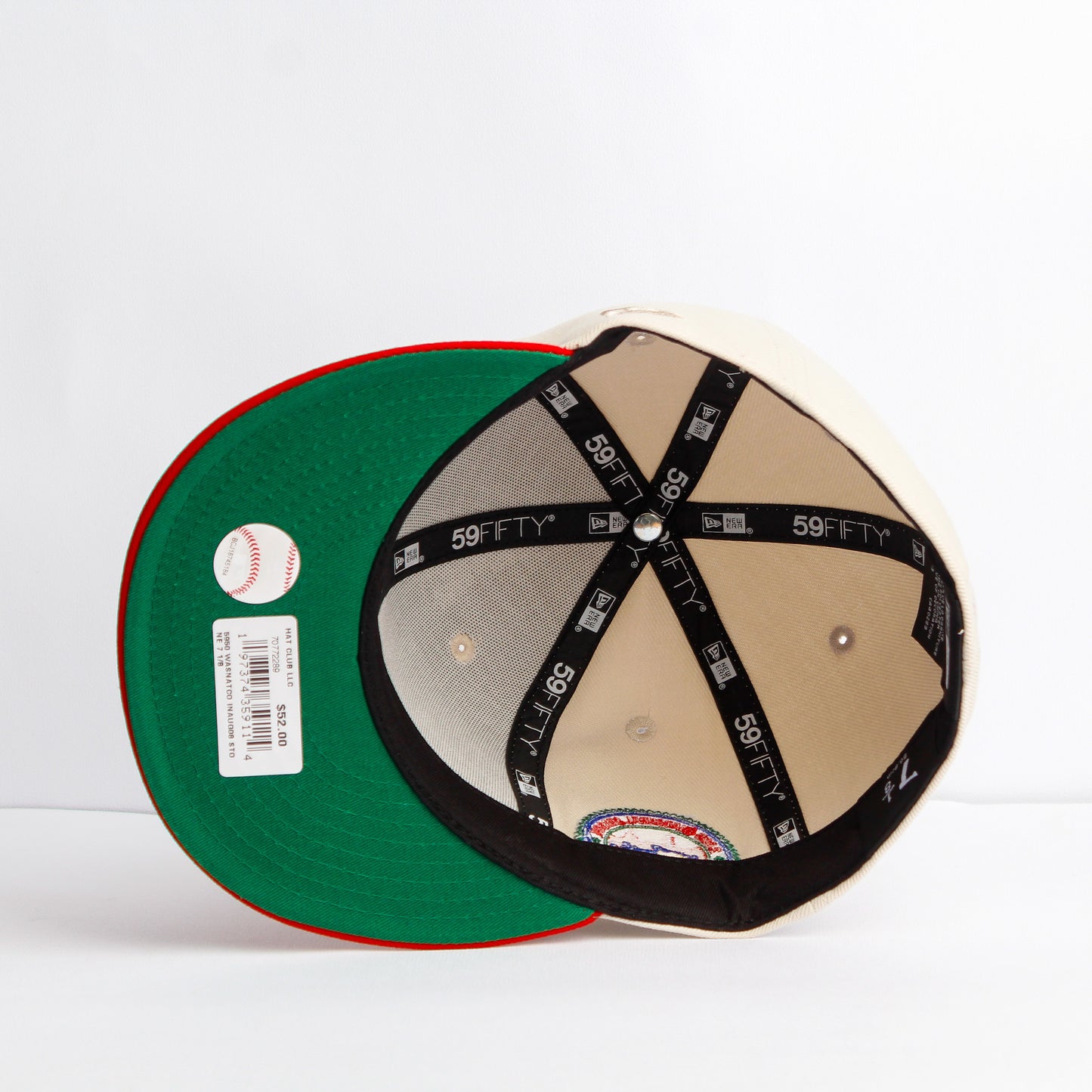 EXCLUSIVA — Washington Nationals Crema y Viscera Roja 59FIFTY Fitted