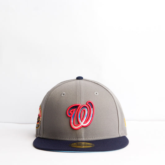 EXCLUSIVA — Washington Nationals Gris y Viscera Azul 59FIFTY Fitted