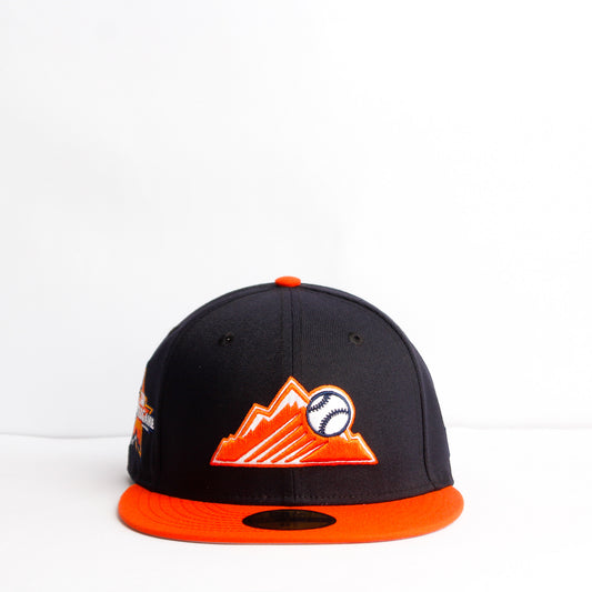 EXCLUSIVA — Colorado Rockies Azul Marino y Viscera Naranja 59FIFTY Fitted