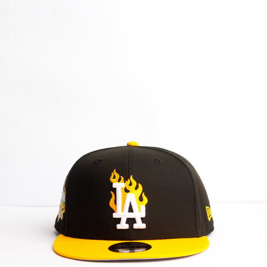 EXCLUSIVA — Los Angeles Dodgers Negra y Viscera Amarilla 9FIFTY Snapback