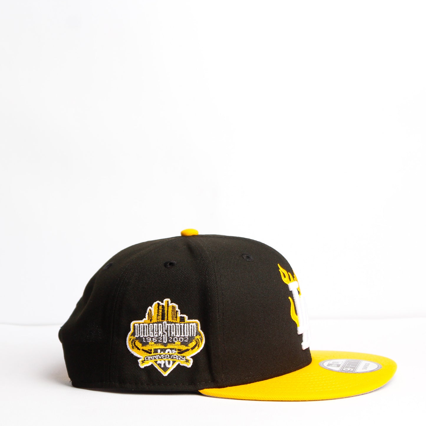 EXCLUSIVA — Los Angeles Dodgers Negra y Viscera Amarilla 9FIFTY Snapback