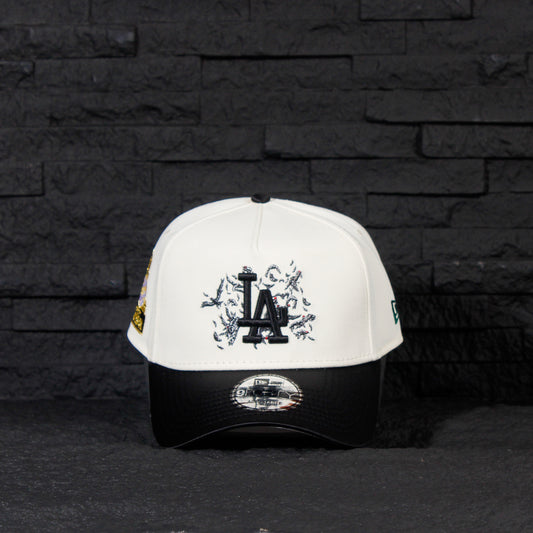 Los Angeles Dodgers Crema y Viscera Negra de Satin 9FORTY A-Frame Snapback