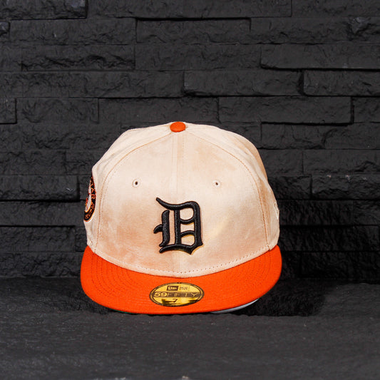 Hat Club Exclusive — Detroit Tigers Beige de Gamuza y Viscera Naranja 59FIFTY Fitted