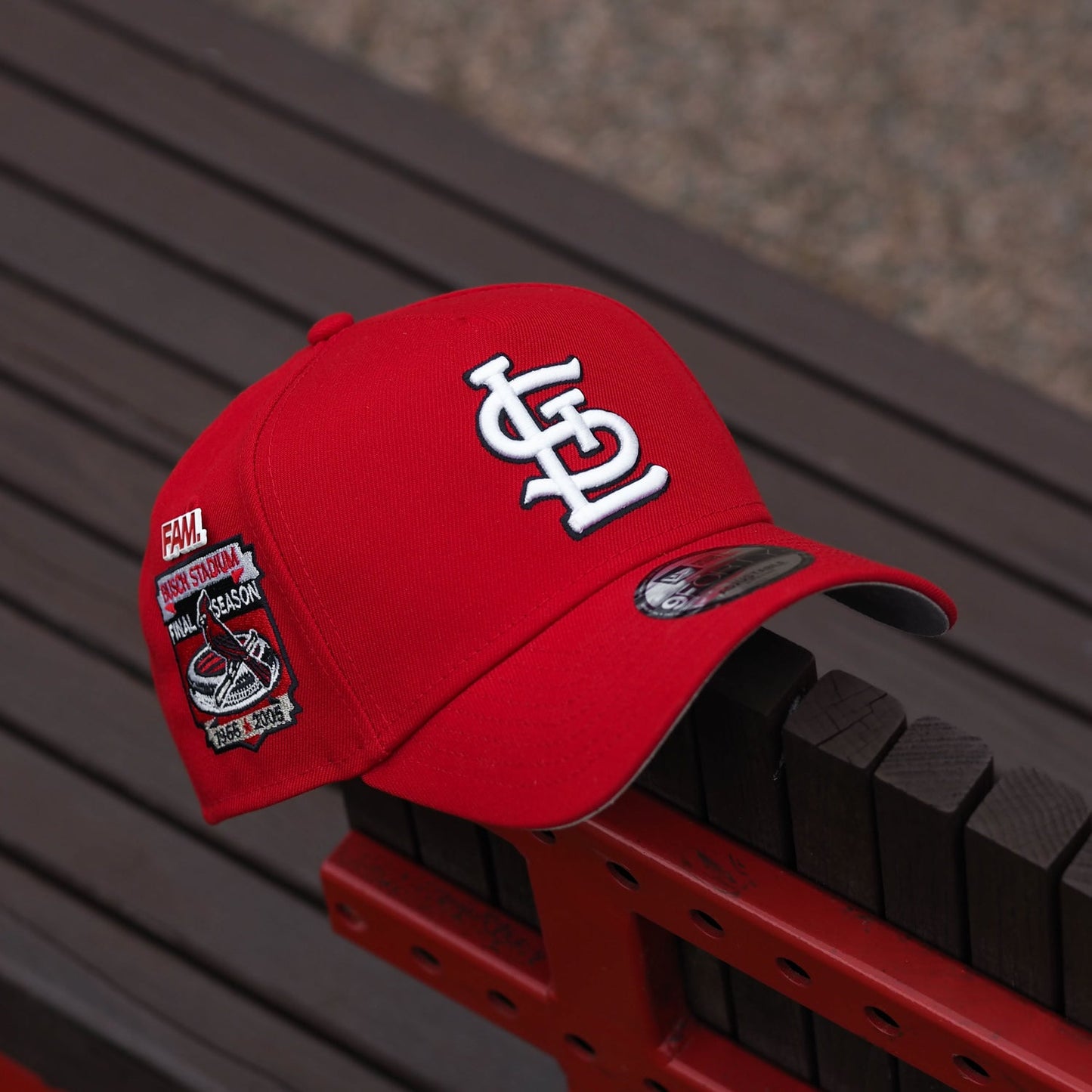 FAM Exclusive — St. Louis Cardinals Busch Stadium Scarlet 9FORTY A-Frame Snapback