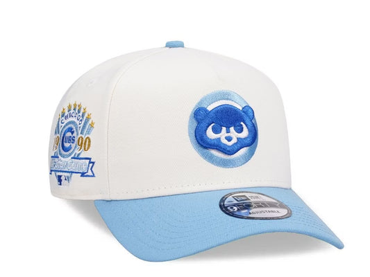 Chicago Cubs Crema y Viscera Celeste 9FORTY A-Frame Snapback