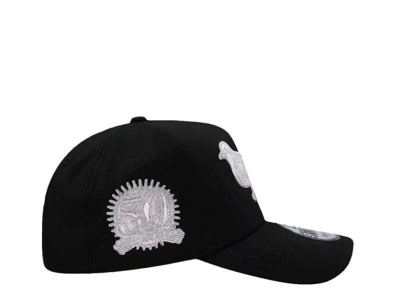Baltimore Orioles 50th Anniversary Black Metallic Edition 9FORTY A-Frame Snapback