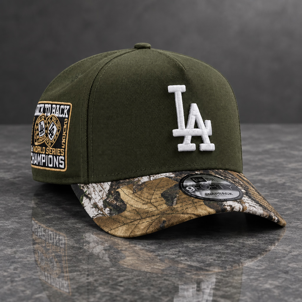 Los Angeles Dodgers Back To Back World Series Champions Olive Edition 9FORTY A-Frame Snapback