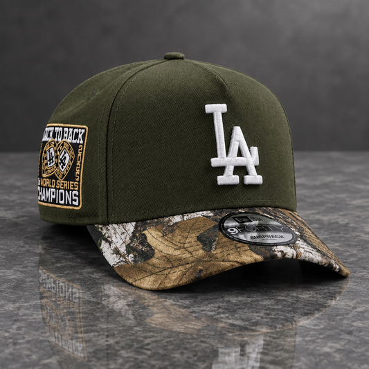 Los Angeles Dodgers Back To Back World Series Champions Olive Edition 9FORTY A-Frame Snapback