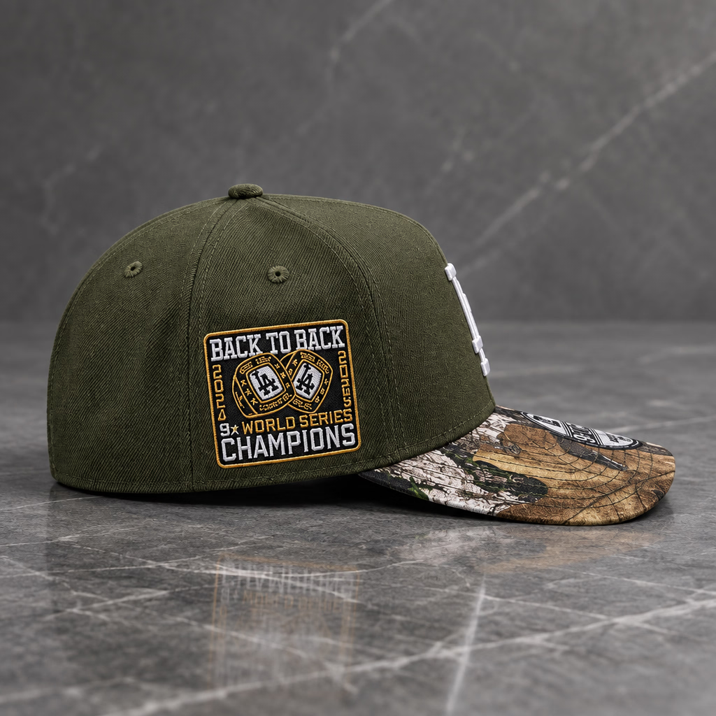 Los Angeles Dodgers Back To Back World Series Champions Olive Edition 9FORTY A-Frame Snapback