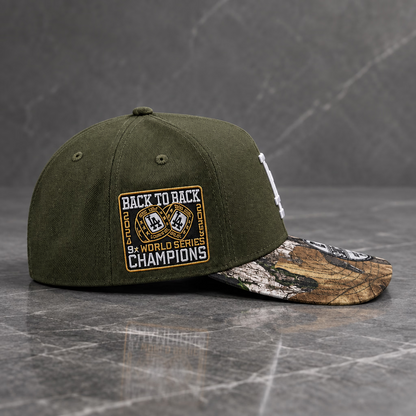 Los Angeles Dodgers Back To Back World Series Champions Olive Edition 9FORTY A-Frame Snapback