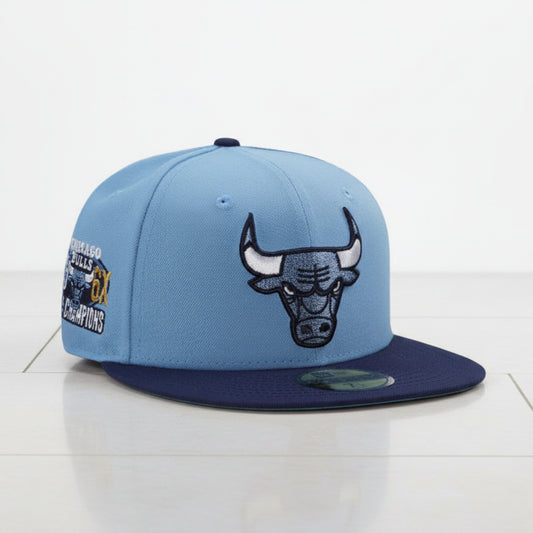 Chicago Bulls 6x NBA Champion Sky Blue Two Tone Edition 59FIFTY Fitted