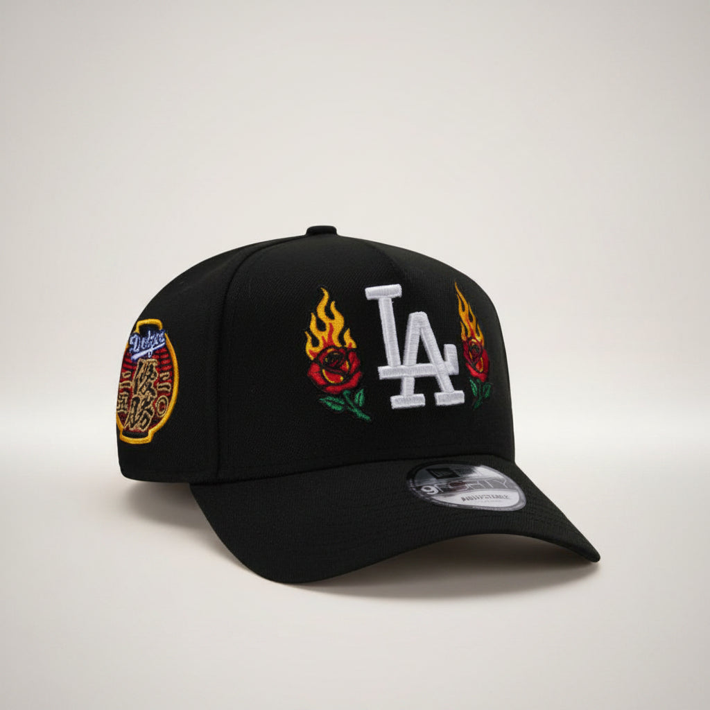 Los Angeles Dodgers Fire Rose Black Prime Edition 9FORTY A-Frame Snapback