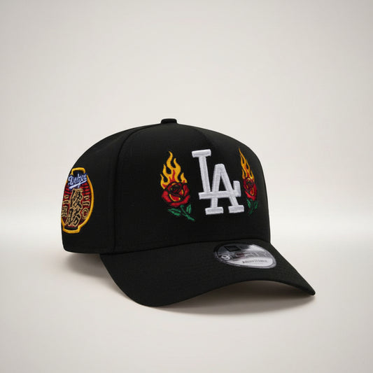 Los Angeles Dodgers Fire Rose Black Prime Edition 9FORTY A-Frame Snapback
