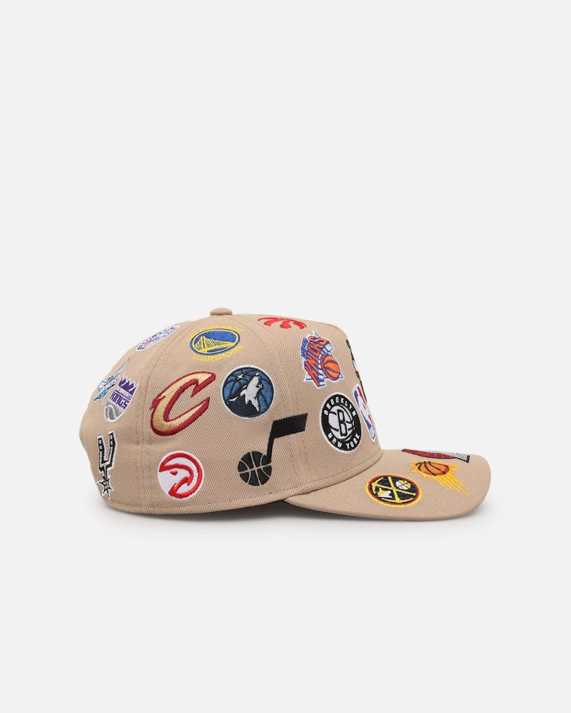 NBA All Over Leagues Camel 9FORTY A-Frame Snapback