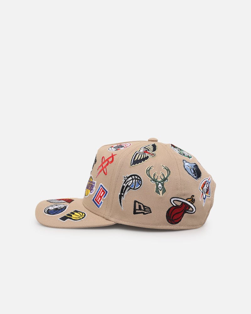 NBA All Over Leagues Camel 9FORTY A-Frame Snapback