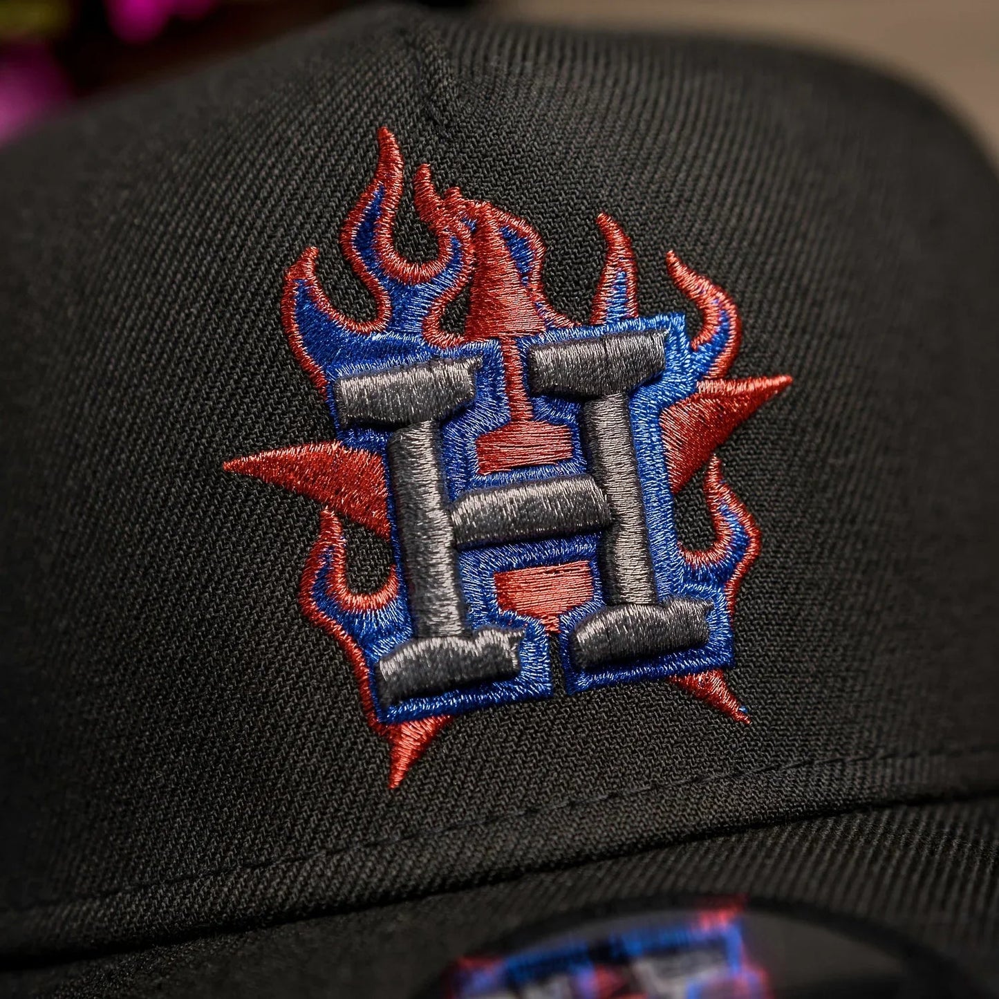 FAM Exclusive — Houston Astros Flame Logo Black 9FORTY A-Frame Snapback