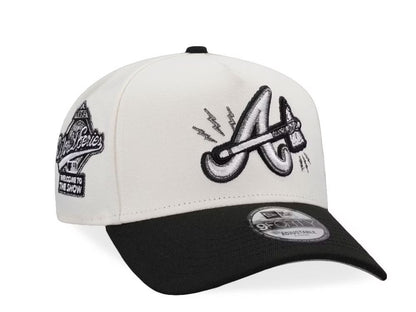 Atlanta Braves Crema y Viscera Negra 9FORTY A-Frame Snapback