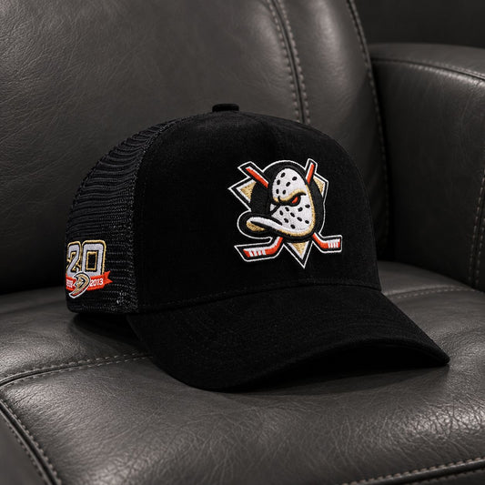 Anaheim Ducks 20th Anniversary Velvet Trucker Edition 9FORTY A-Frame Snapback