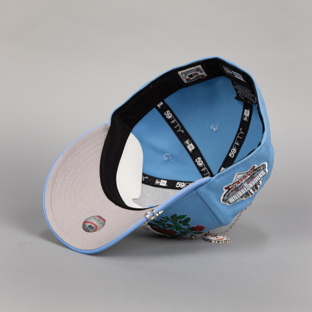Los Angeles Dodgers Icy Blue Blooming Roses + 40th Anniversary Side Patch 59FIFTY Fitted