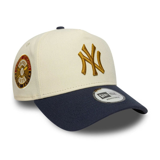 New York Yankees World Series Patch Beige 9FORTY E-Frame Snapback