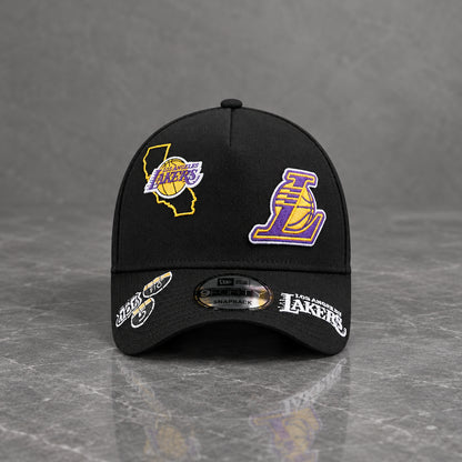 Los Angeles Lakers All Over Team 9FORTY A-Frame Snapback