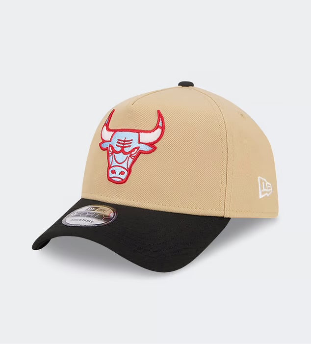 Chicago Bulls Beige y Viscera Negra 9FORTY A-Frame Snapback