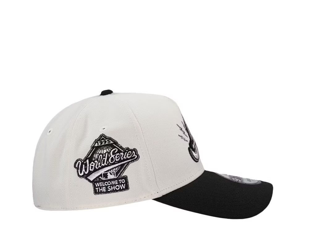 Atlanta Braves Crema y Viscera Negra 9FORTY A-Frame Snapback