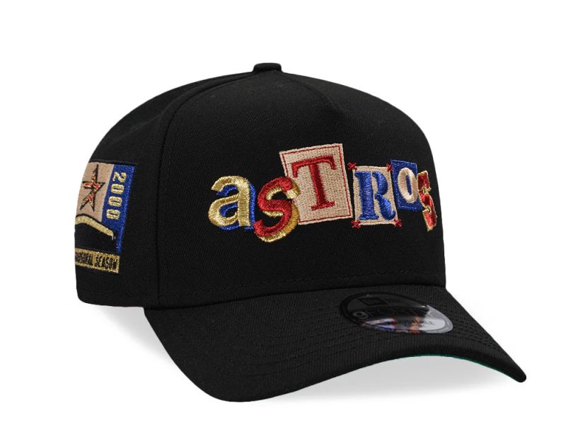Houston Astros Script Negra 9FORTY A-Frame Snapback