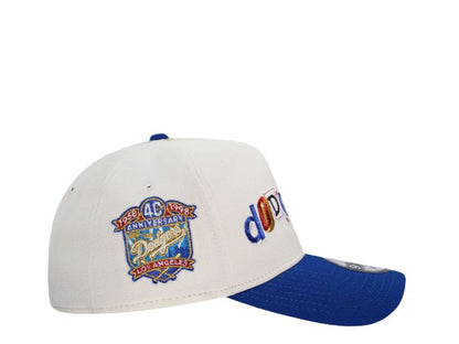 Los Angeles Dodgers Script Crema y Viscera Azul 9FORTY A-Frame Snapback