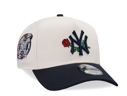 New York Yankees Crema y Viscera Azul Marino  con Rosa 9FORTY A-Frame Snapback