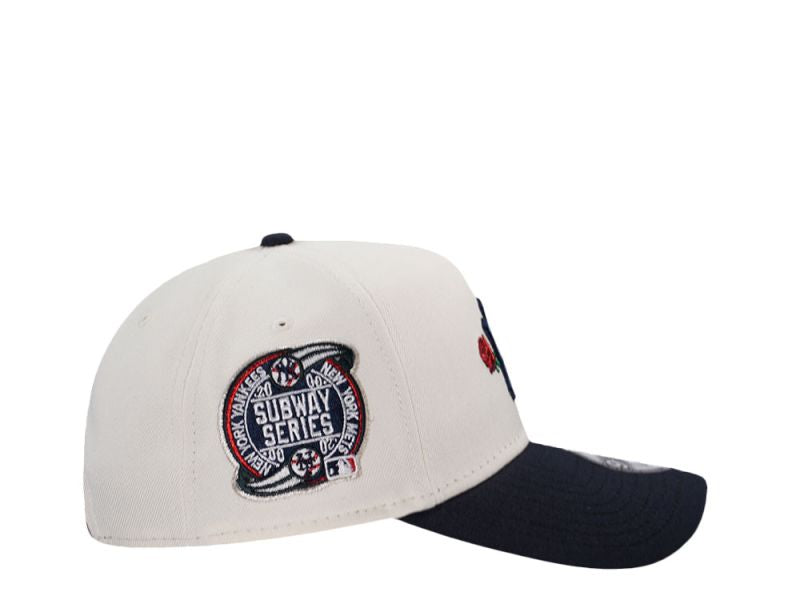New York Yankees Crema y Viscera Azul Marino  con Rosa 9FORTY A-Frame Snapback