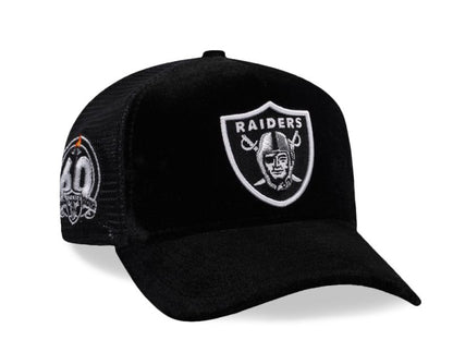 Las Vegas Raiders Negra de Terciopelo Trucker 9FORTY A-Frame Snapback