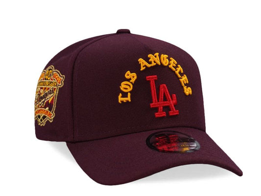 Los Angeles Dodgers 40th Anniversary Maroon Prime Edition 9FORTY A-Frame Snapback