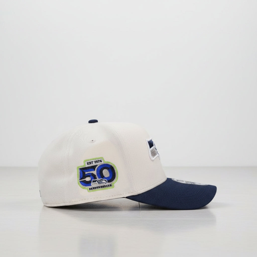 Seattle Seahawks 50 Seasons Chrome Two Tone Edition 9FORTY A-Frame Snapback