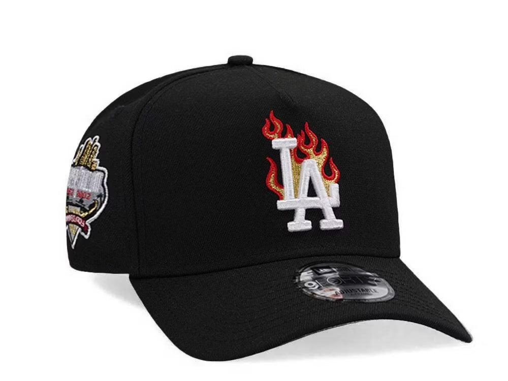 Los Angeles Dodgers Negra con Flamas 9FORTY A-Frame Snapback