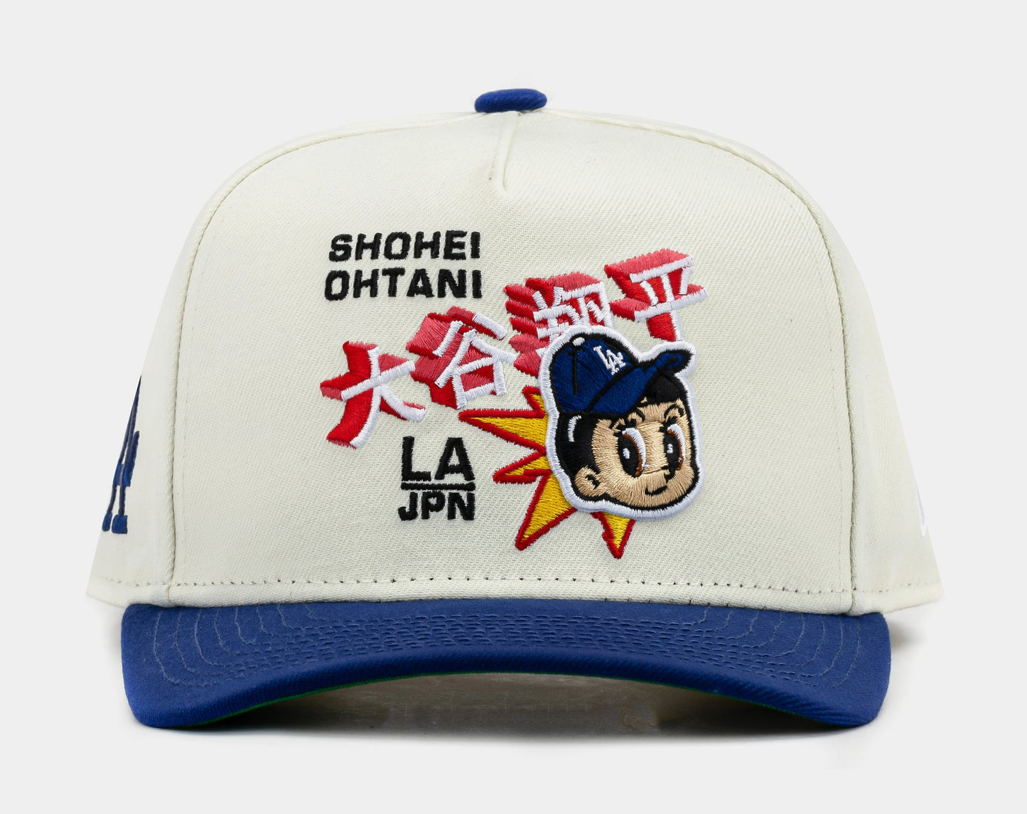 Los Angeles Dodgers Shohei Ohtani Crema y Viscera Azul 9FIFTY A-Frame Snapback