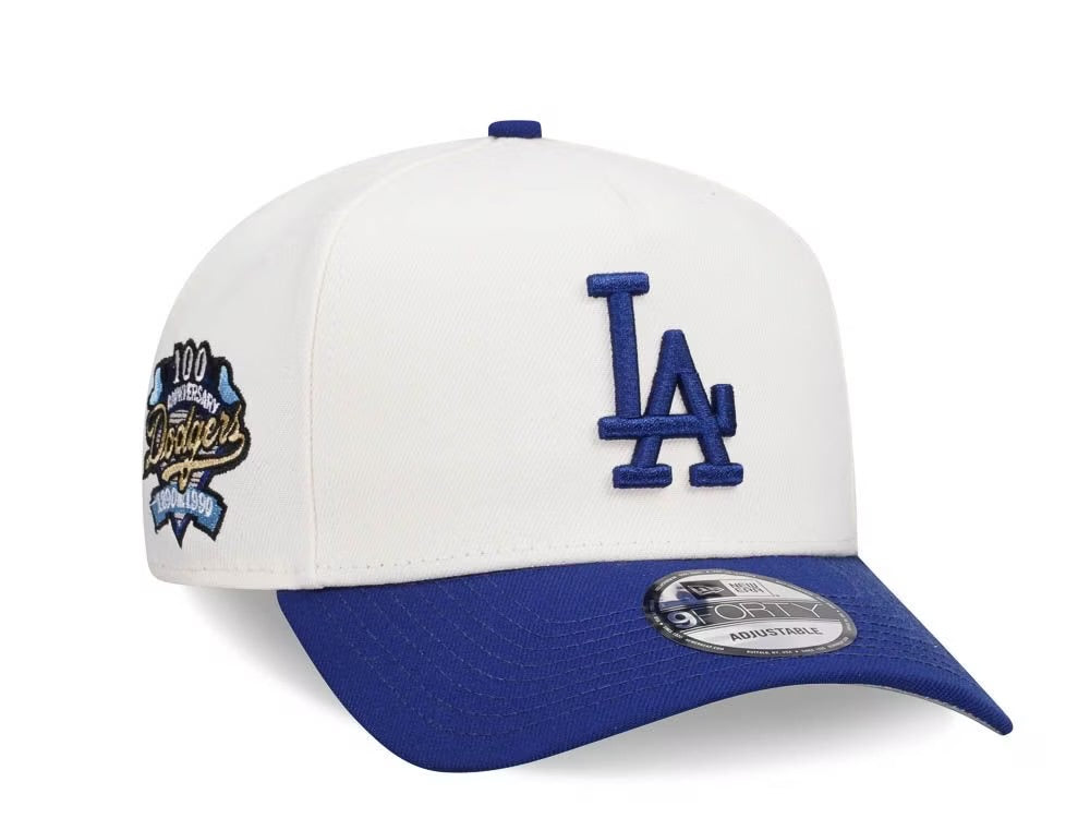 Los Angeles Dodgers Crema y Viscera Azul 9FORTY A-Frame Snapback