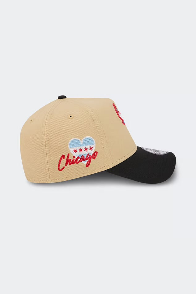 Chicago Bulls Beige y Viscera Negra 9FORTY A-Frame Snapback