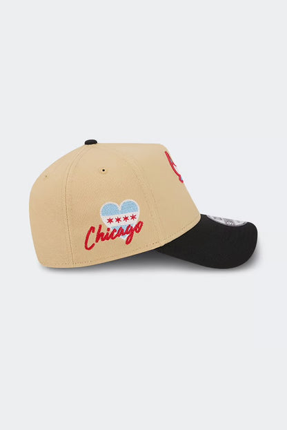 Chicago Bulls Beige y Viscera Negra 9FORTY A-Frame Snapback