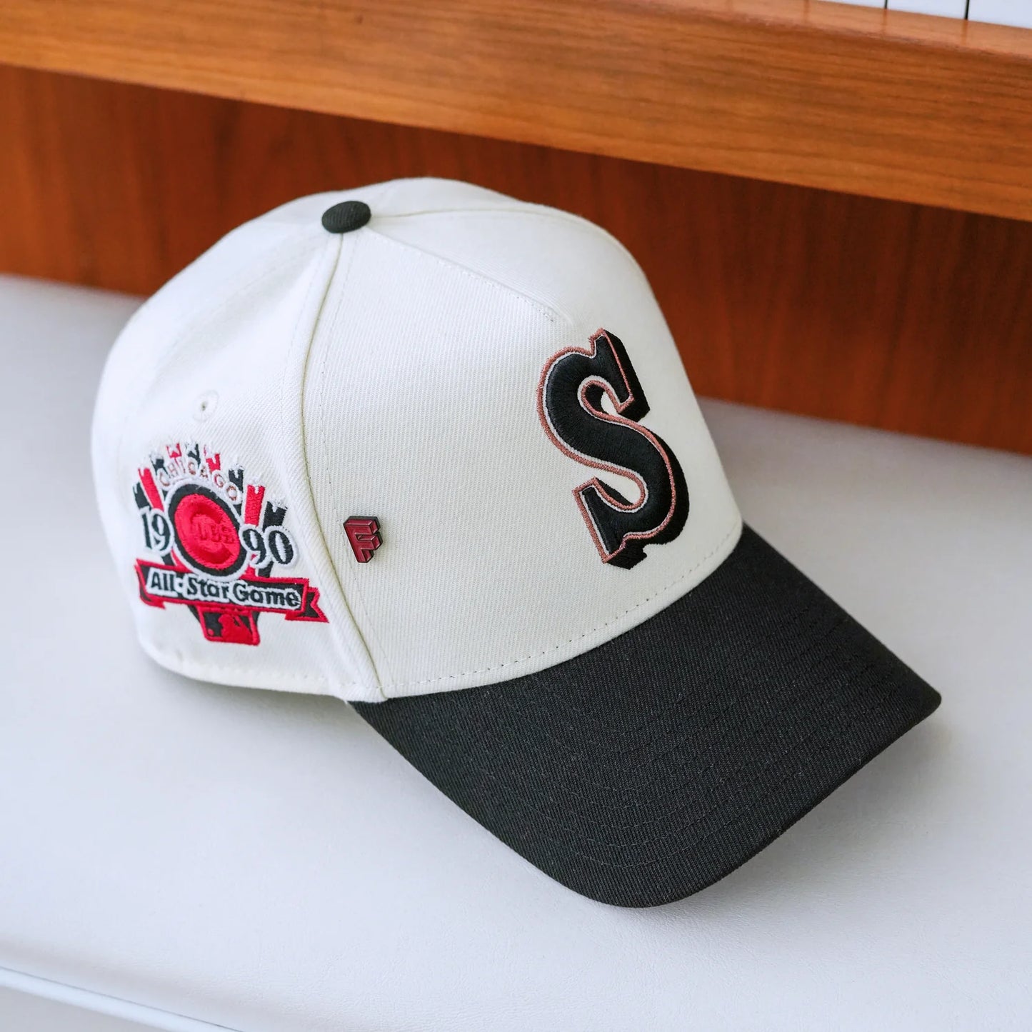 FAM Exclusive ― Seattle Mariners Chrome White Black Two Tone Cardinal UV 9FORTY A-Frame Snapback