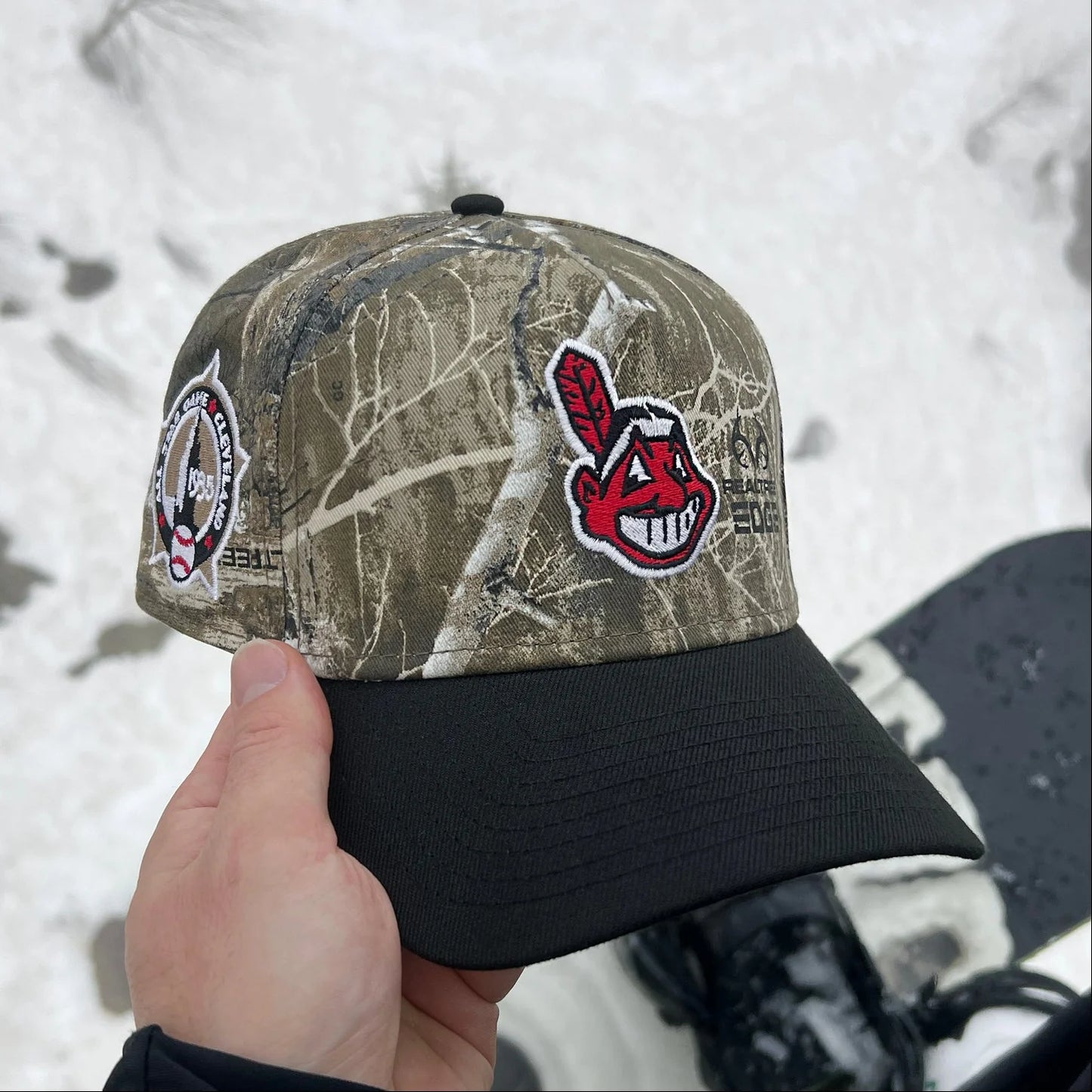 FAM Exclusive — Cleveland Indians Tree Edge Black 9FORTY A-Frame Snapback