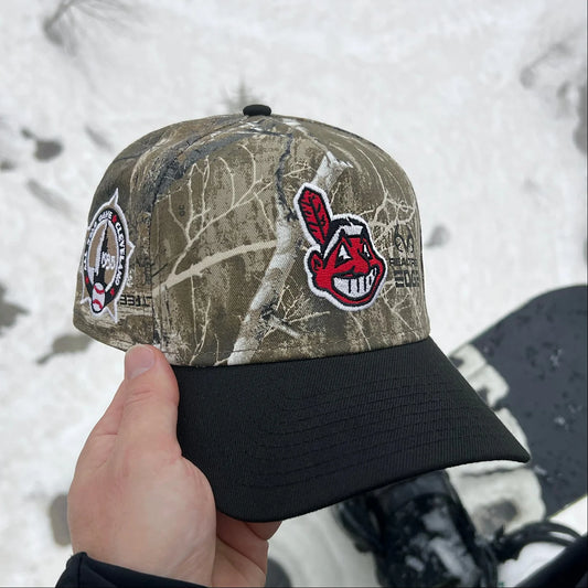 FAM Exclusive — Cleveland Indians Tree Edge Black 9FORTY A-Frame Snapback