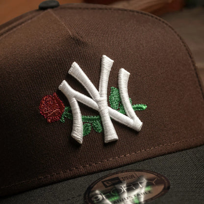 FAM Exclusive — New York Yankees Rose Black Green UV 9FORTY A-Frame Snapback