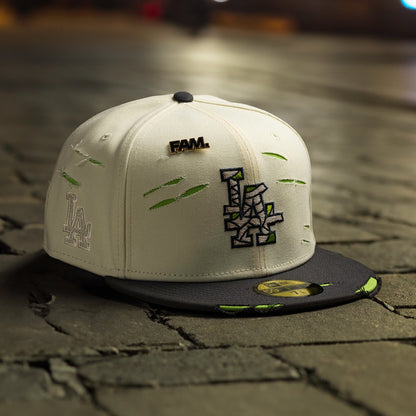 FAM Exclusive — Los Angeles Dodgers Mummified Cream Neon Green Two Tone 59FIFTY Fitted
